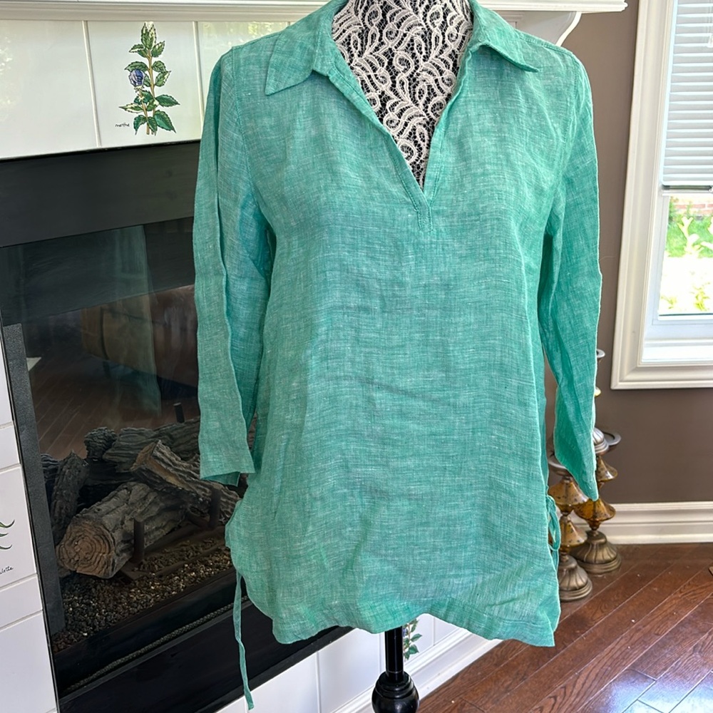 Linen Isaac Mizrahi Top